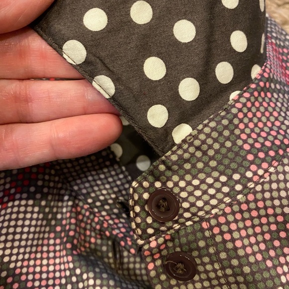 Foxcroft Woman’s Fitted Fit Brown Hot Pink Pattern Button Down Shirt / Size 14 - Picture 14 of 16